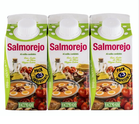 PISTO DE VERDURAS CON PINCHOS DE POLLO Y SALMOREJO